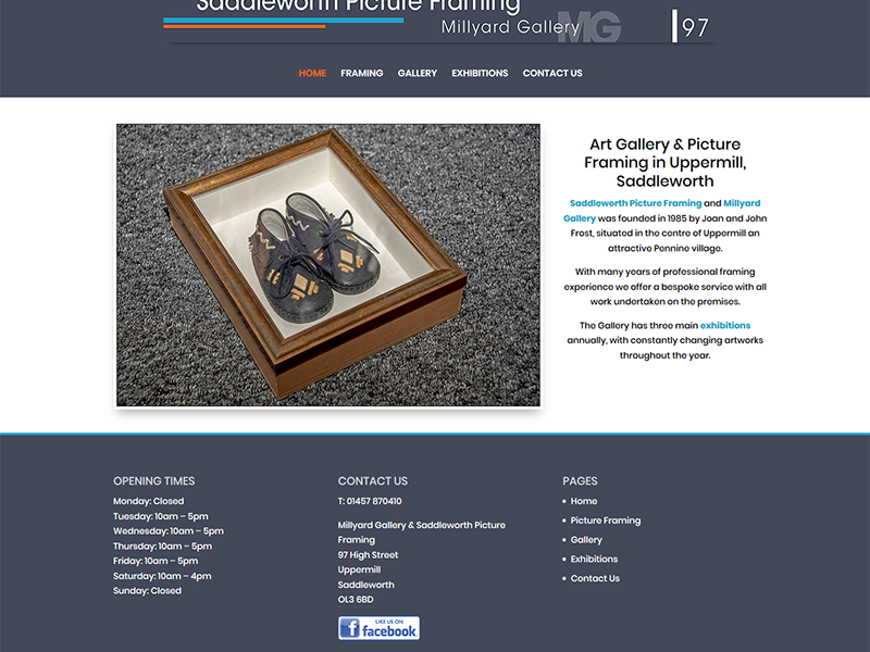 New Website Design For Uppermill’s Millyard Gallery